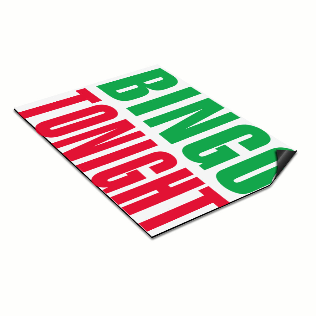 Car Magnet Set of 2 Bingo Tonight Green Red Car Advertising Industrial Sign