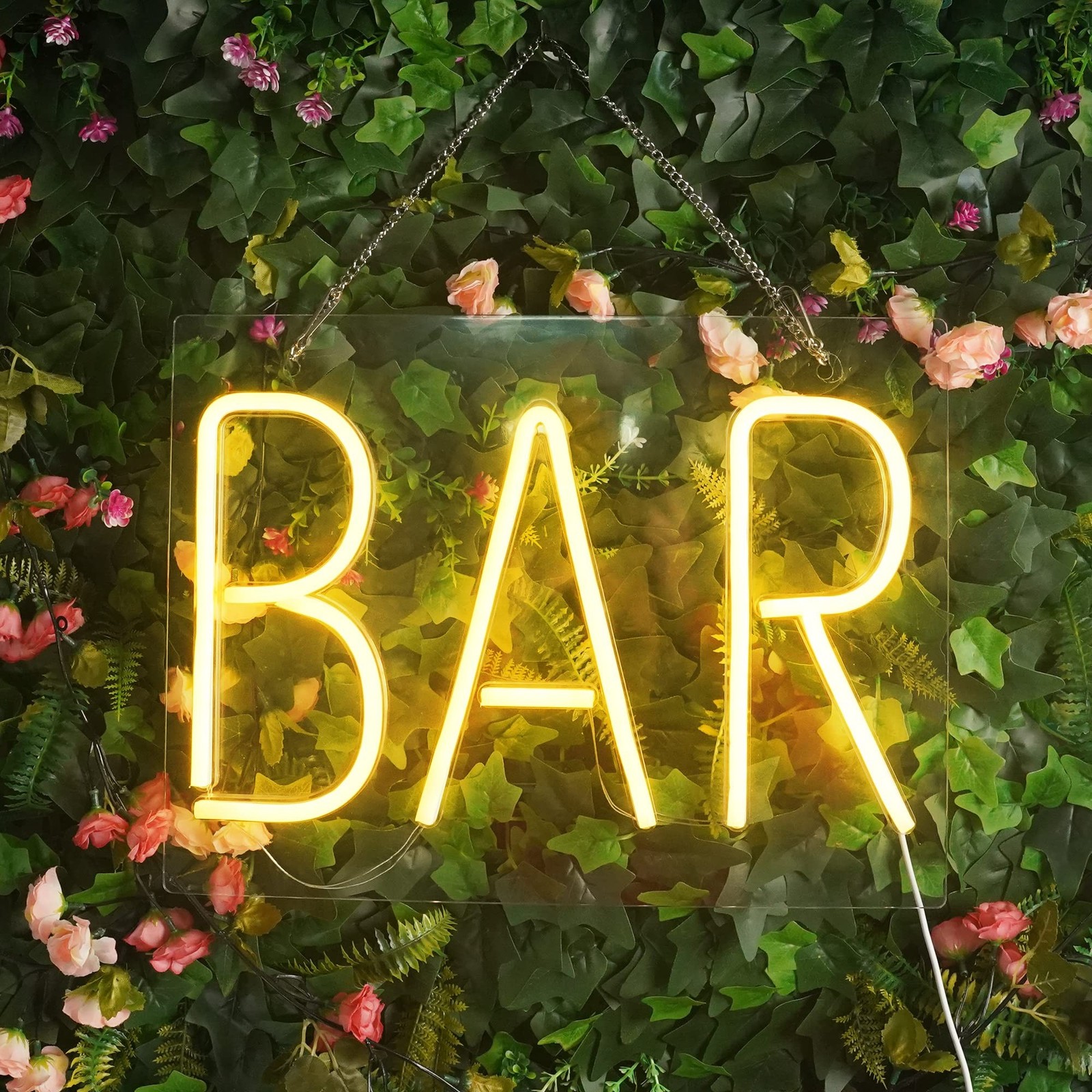 Neon Bar Signs, Warm White Bar Neon Sign with Dimmer Switch, USB Powered LED …