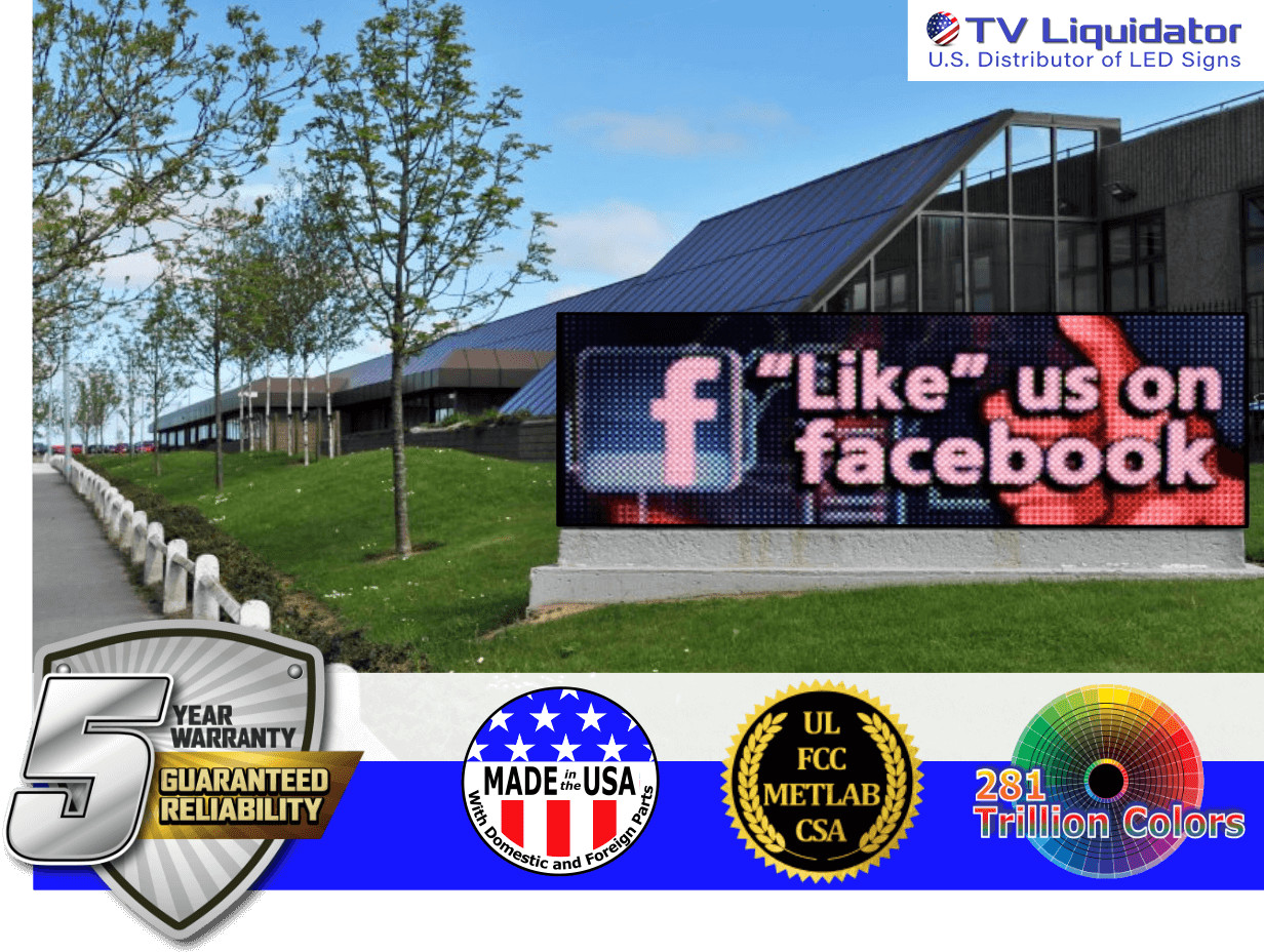91&Prime; x 28&Prime; Industrial Full Color LED Sign ~ UL, MET, CSA, FCC – TV Liquidator