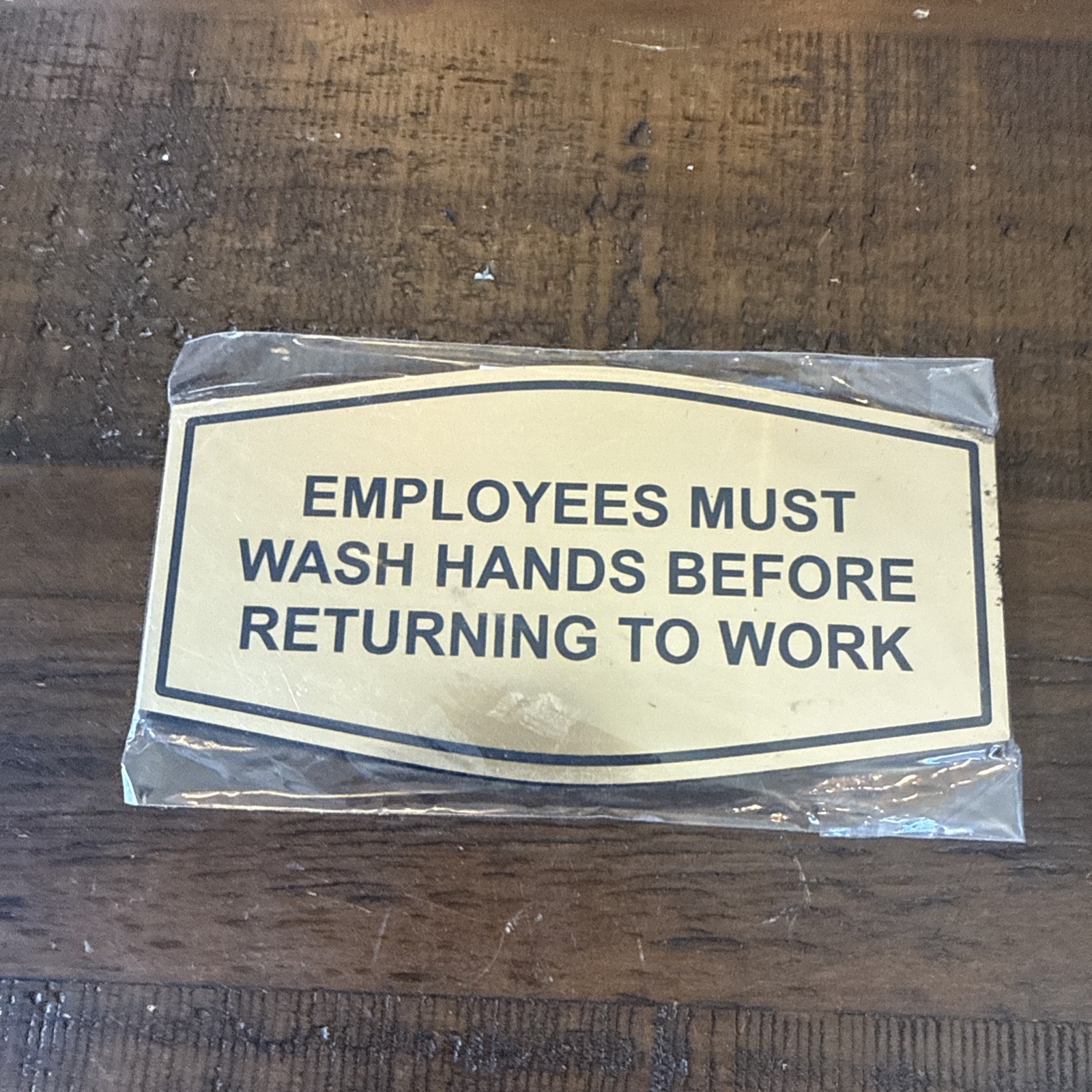 2 Pack Fancy Employees Must Wash Hands Before Returning To Work Sign Brushed Gol
