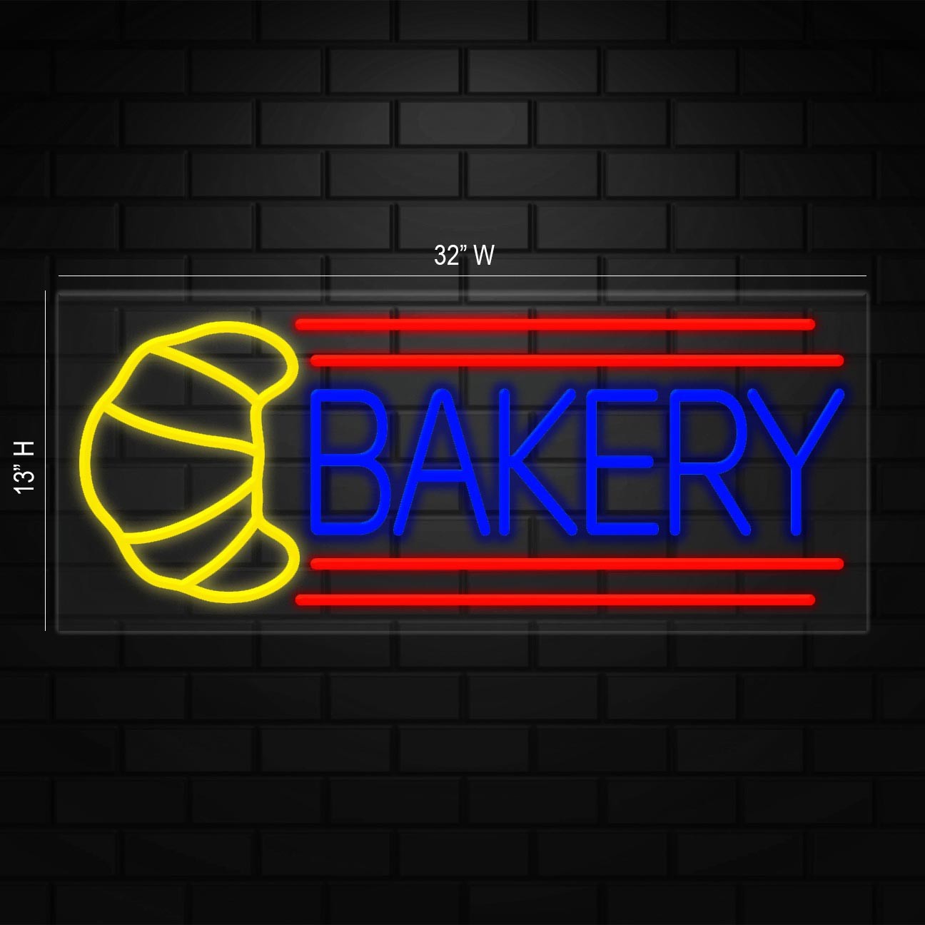 Bakery Sign for Business Displays | LED Flex Neon | 32&Prime;W x 13&Prime;H x 1&Prime;D