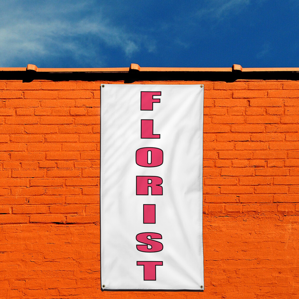 Vertical Vinyl Banner Multiple Sizes Florist Flowers Promotion Business Business
