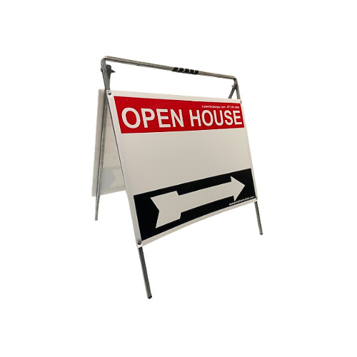 Real Estate Open House Sign Kit Metal A-Frame 5-Pack Red White Black