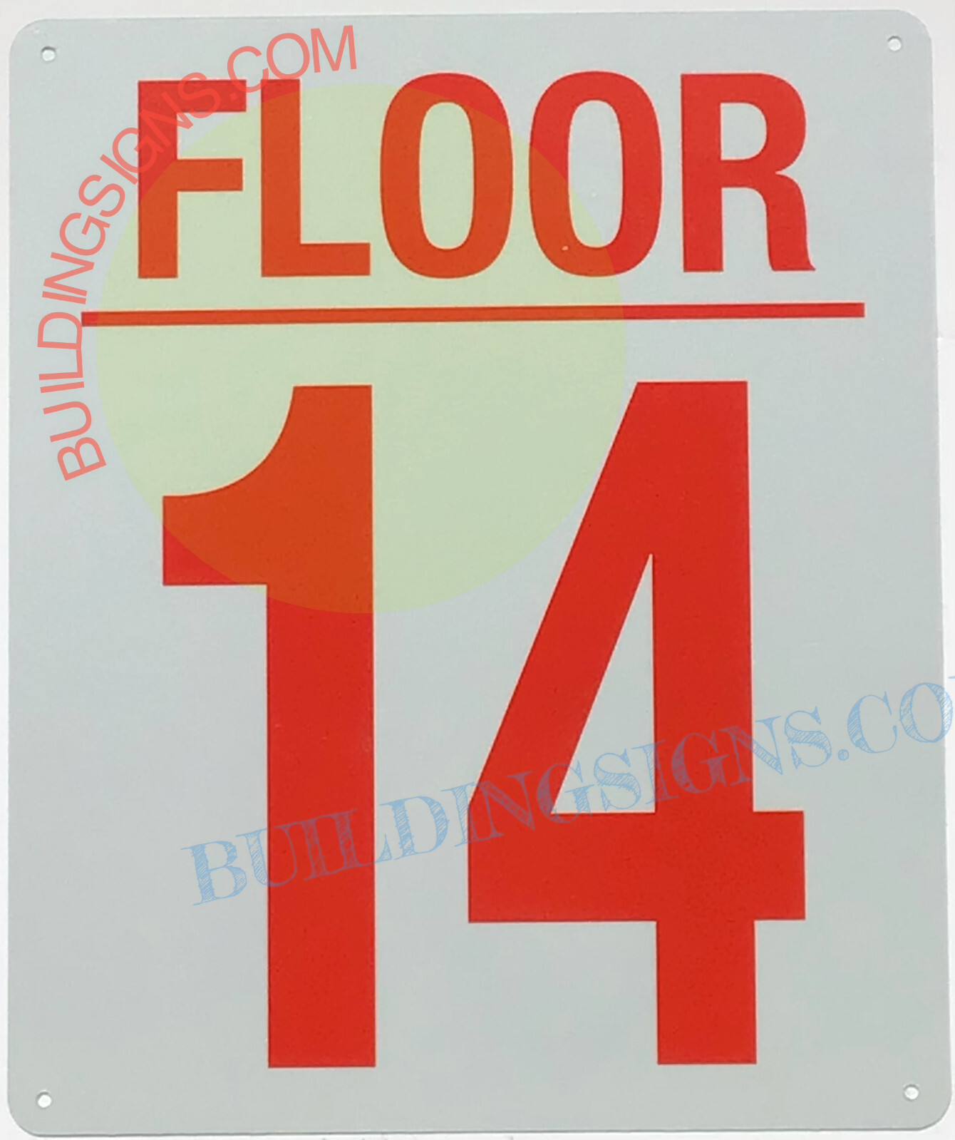 14 FLOOR SIGN (10×12, White, Aluminum) -REF24-1027