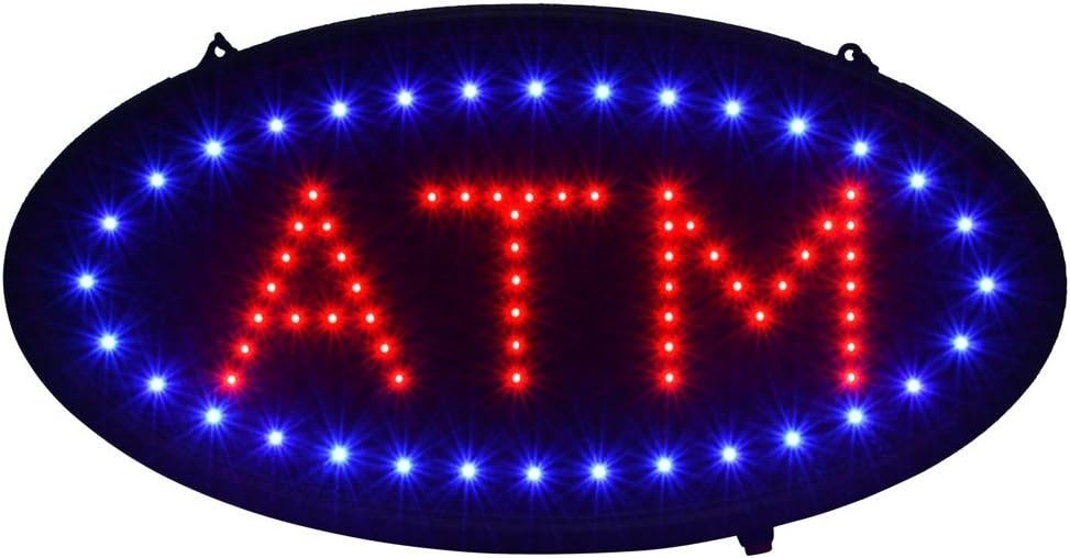 Multicolor LED ATM Sign for Enhanced Store Appeal – 19&Prime;x10&Prime; Easy Install Decor