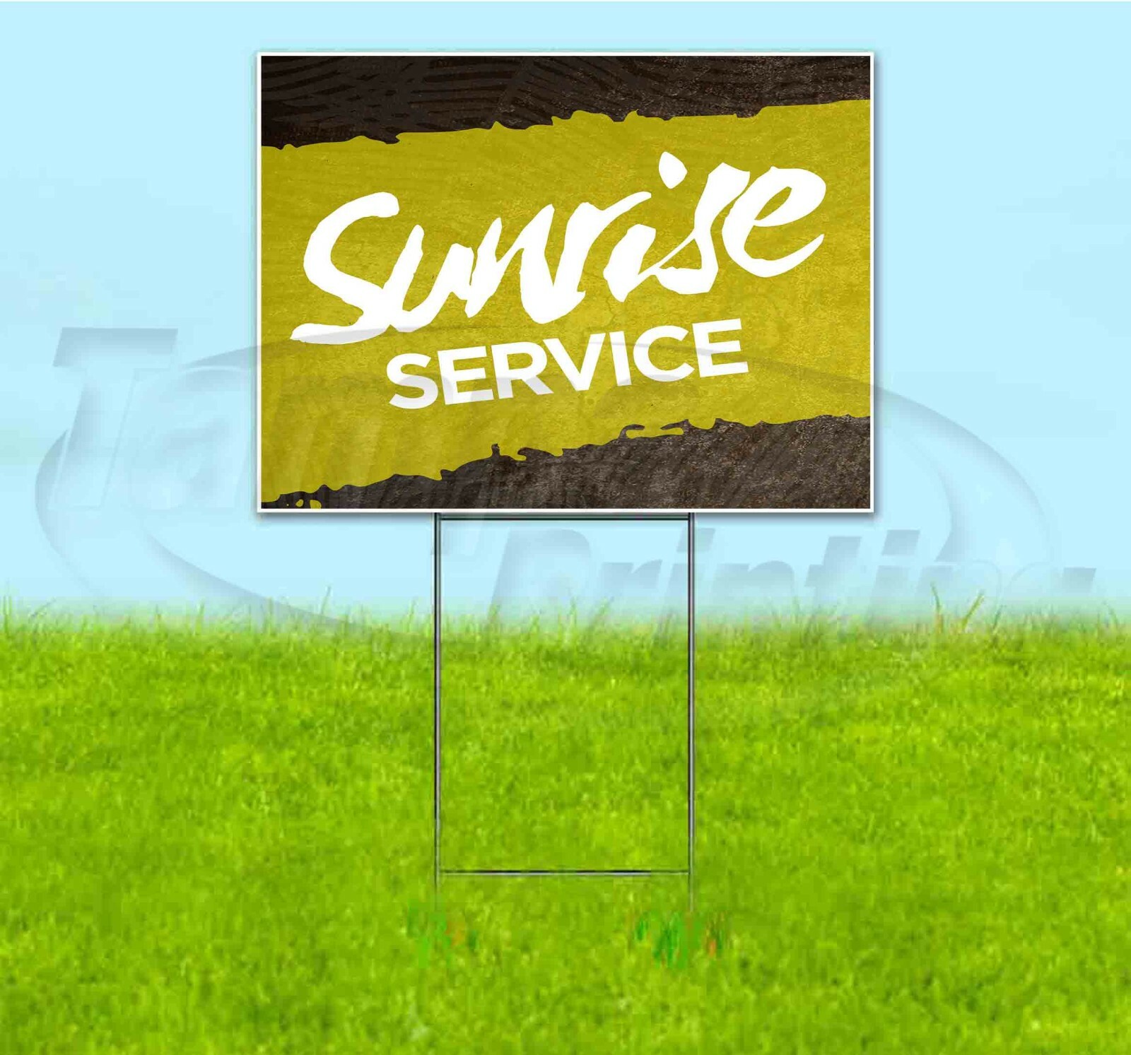 SUNRISE SERVICE 18×24 Yard Sign WITH STAKE Corrugated Bandit Business USA CHURCH