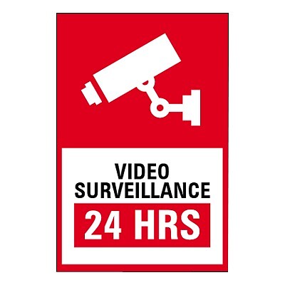 Video Surveillance Sign Matte Adhesive Vinyl