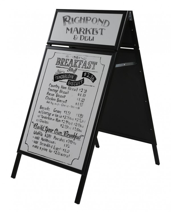 Double Sided Large Poster Sidewalk Menu Advertising A Board Sign 22×28&Prime; Black