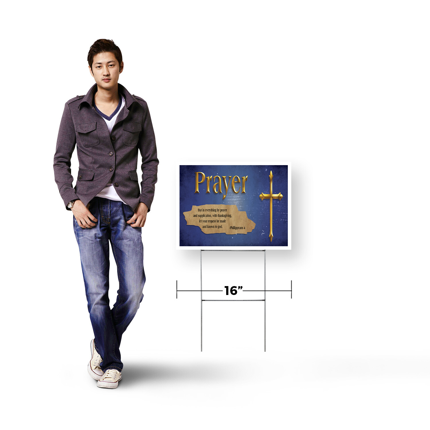 Jesus Prayer Yard Sign Religious Inspiration, Daily Faith, Durable Material