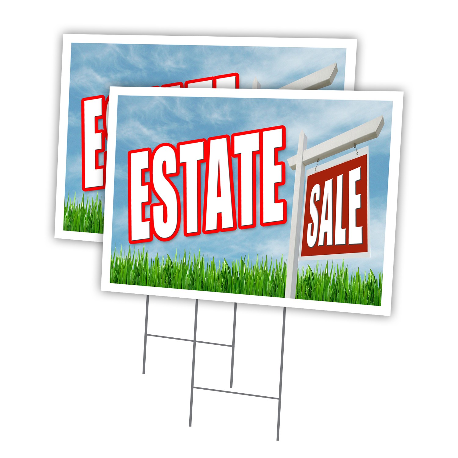 Estate Sale Multi-Pack of Yard Signs & Stake outdoor plastic coroplast window