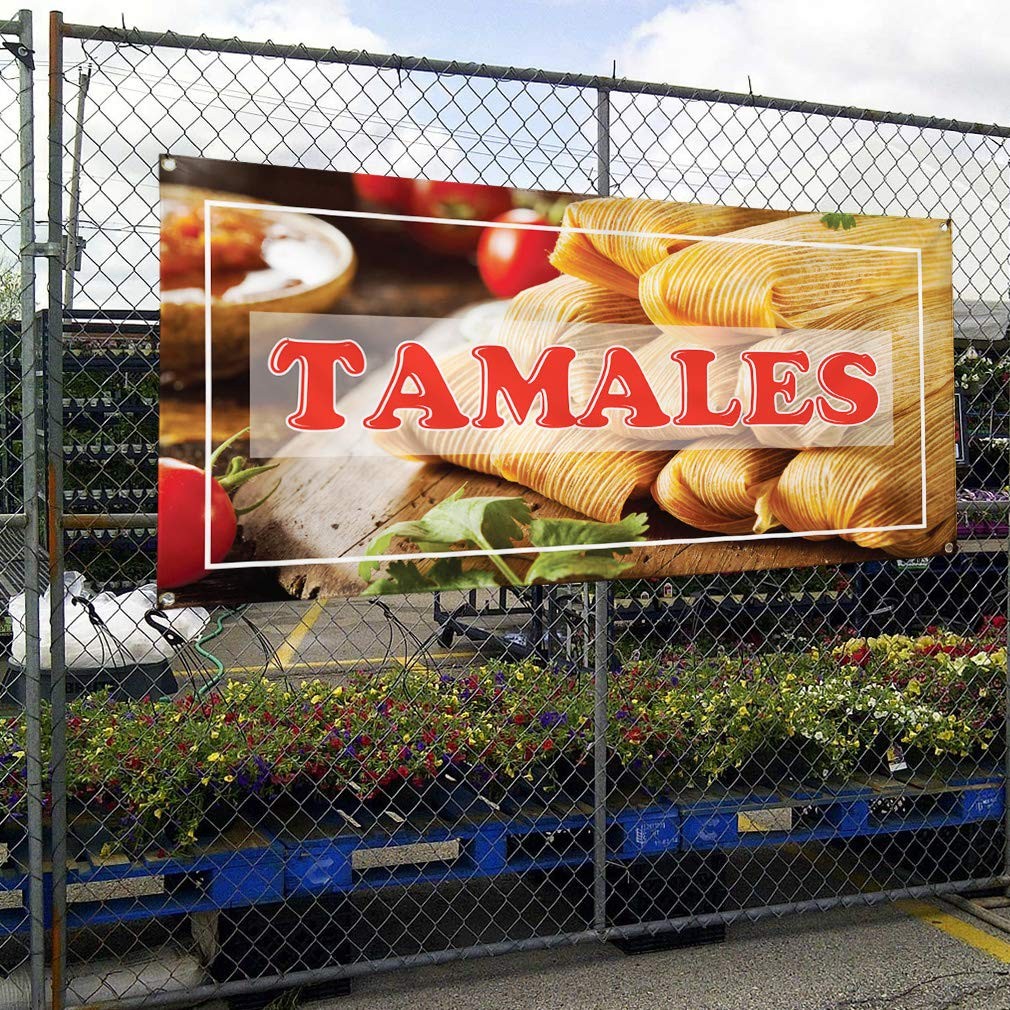 Vinyl Banner 24×36 Inches Tamales Outdoor Advertising – Weatherproof Yard Sign