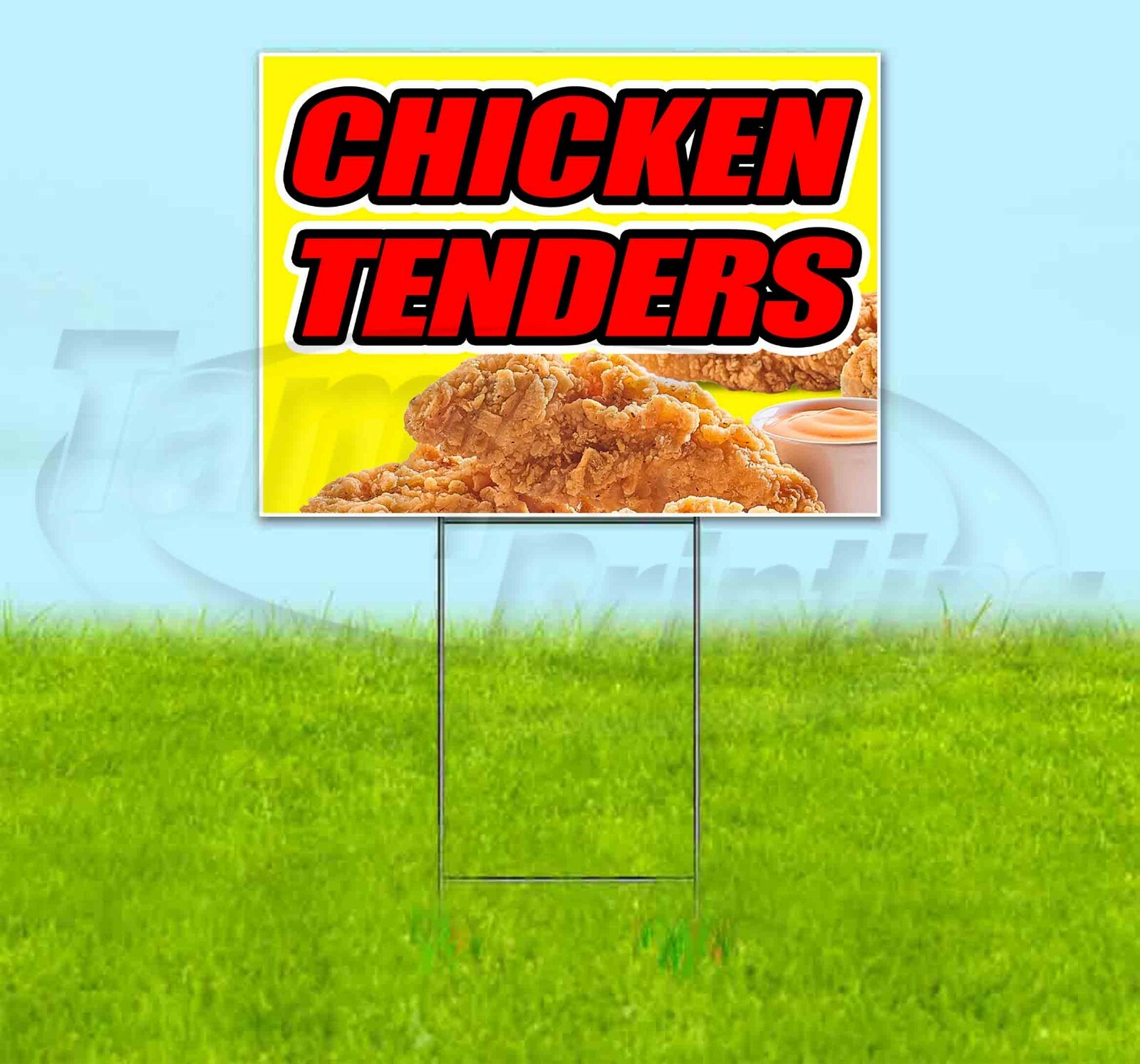 CHICKEN TENDERS Yard Sign Corrugated Plastic Bandit Lawn Decorations USA