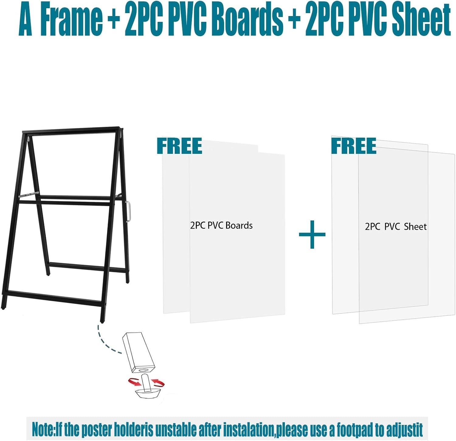 A Frame Sidewalk Sign 24×36 inches Sandwich Board Signs Outdoor Heavy Duty