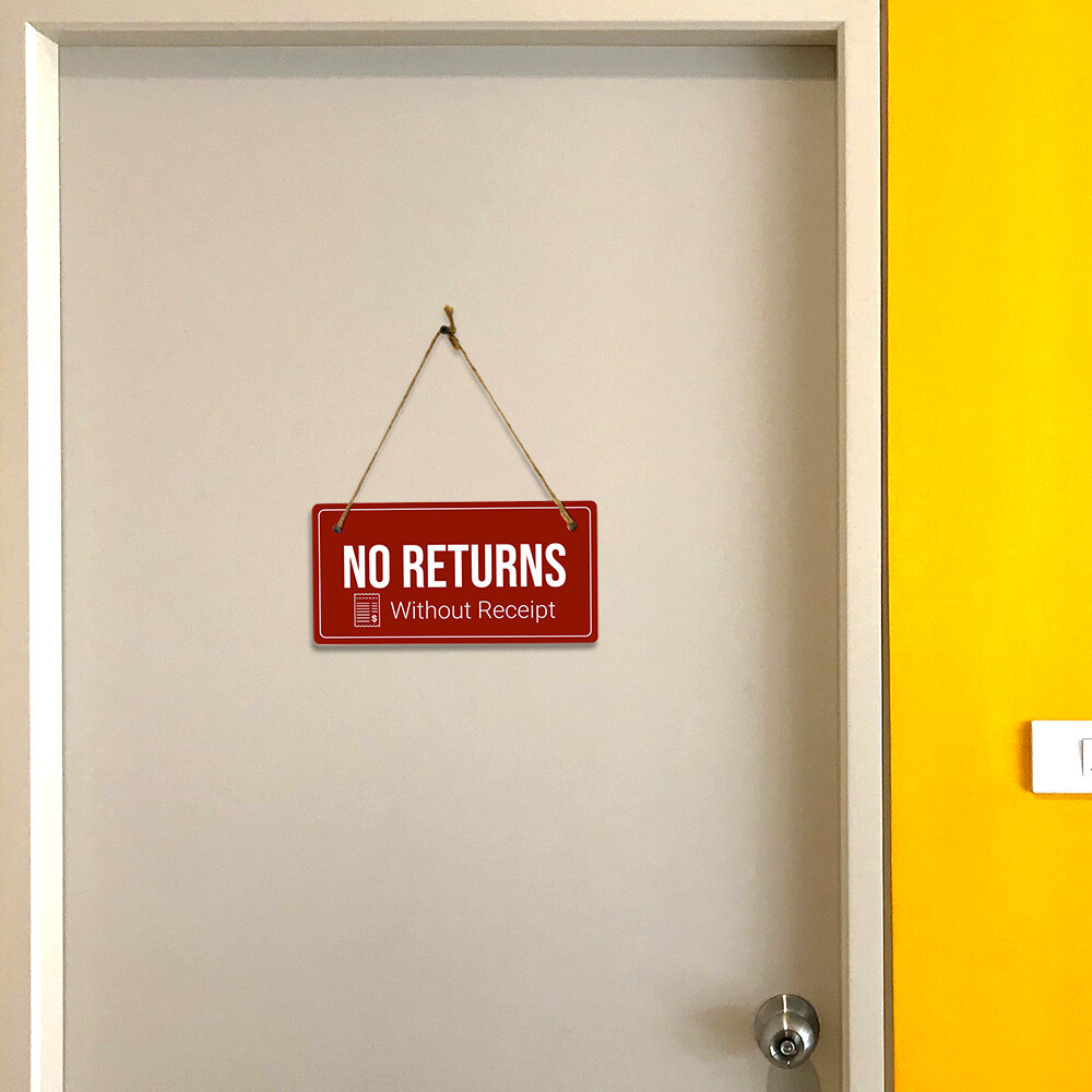 Business & Workplace Signage – Sales & Returns Policies 5×10 Hanging Plus Sign