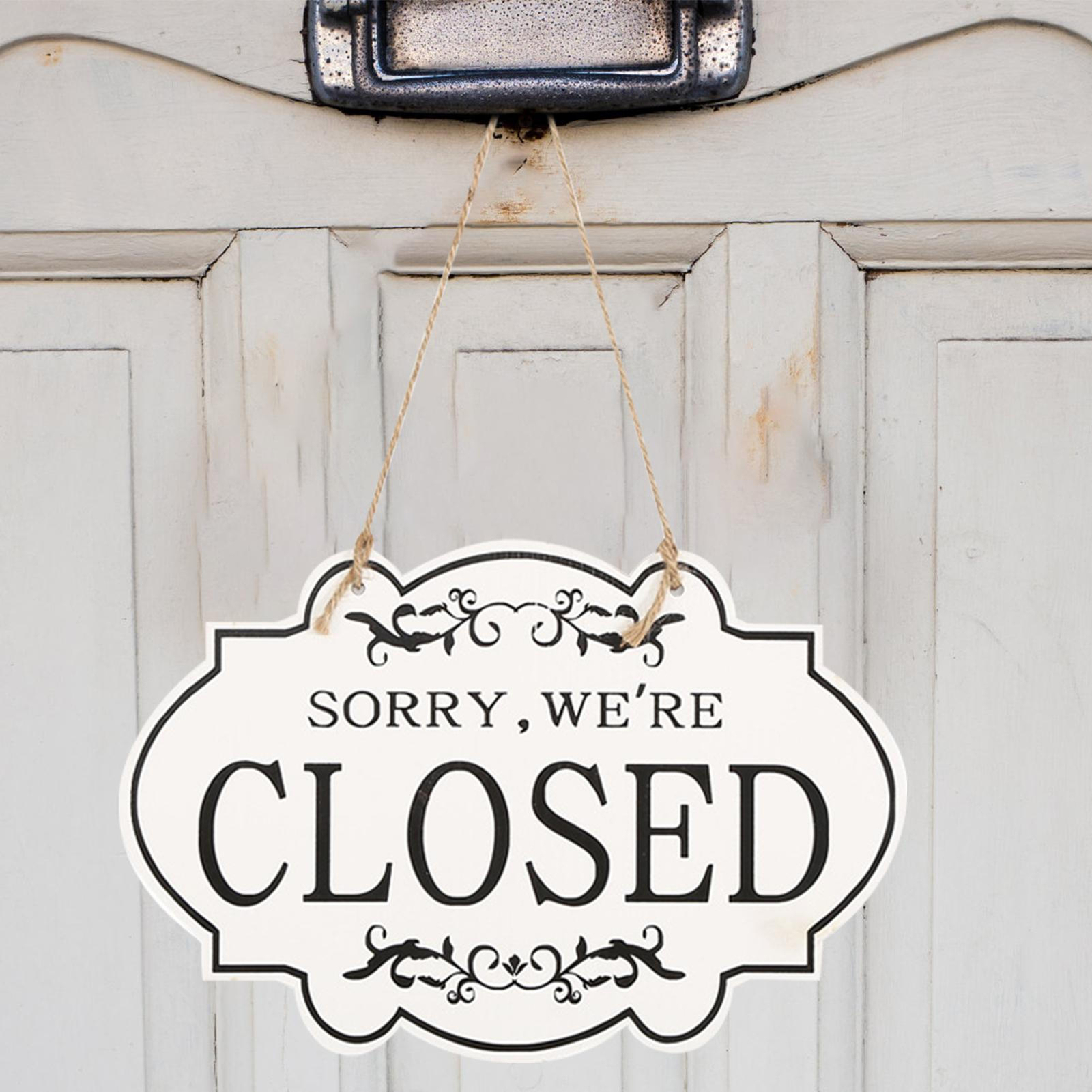 Open sign Open Closed Sign for Business Wooden Double-sided Closed Open