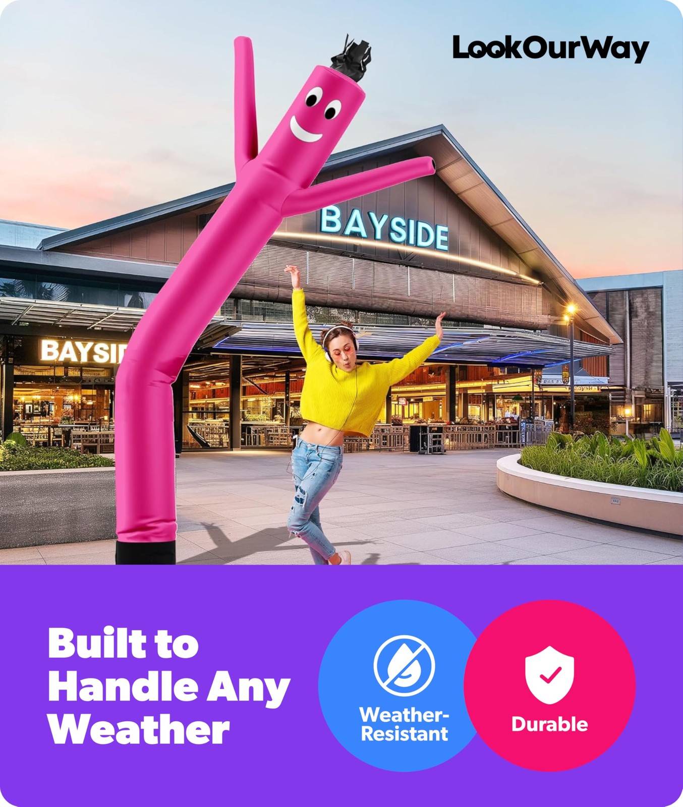 Lookourway Air Dancers Inflatable Tube Man Attachment – 10 Feet Tall Wacky