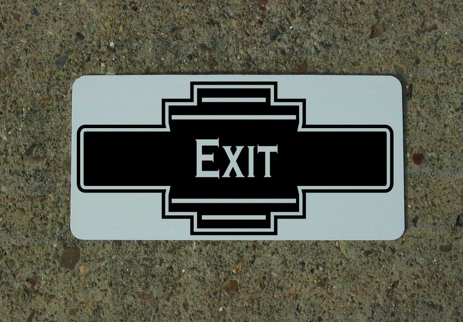 EXIT BLACK Metal Sign 40&rsquo;s 50s Retro Vintage Style Art Deco Decor Design
