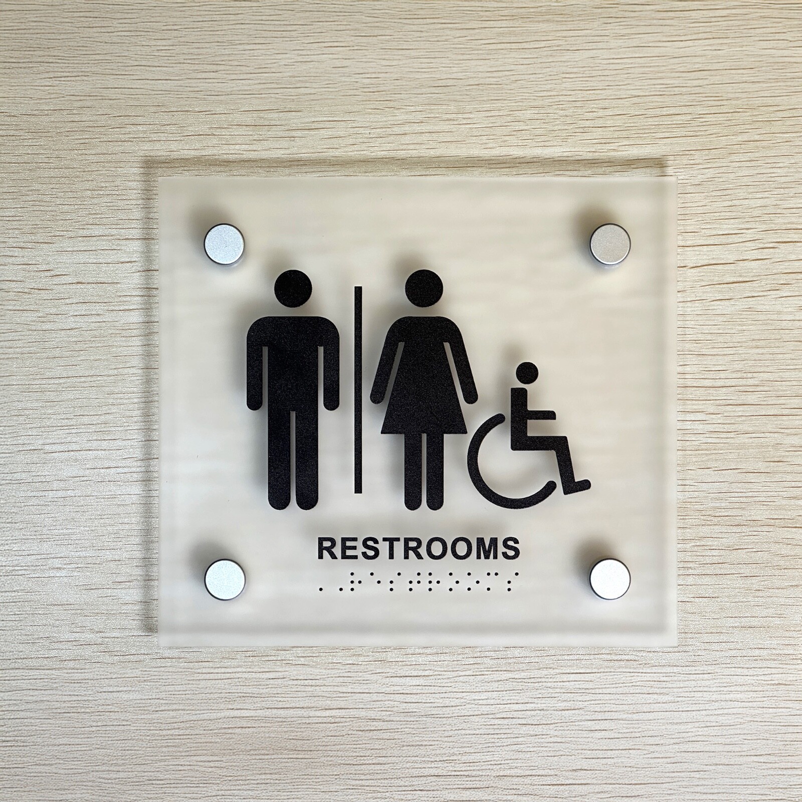 Wall Frosted Acrylic Sign with Spacers