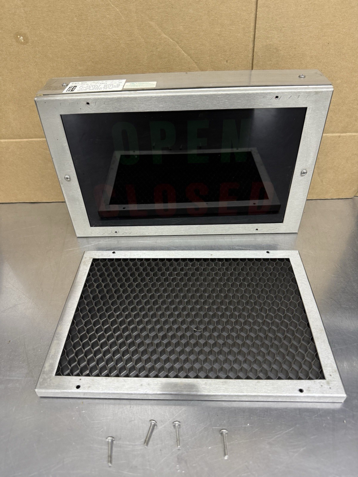 Cole Lighting S2257-N Open Closed Sign Outdoor Stainless Enclosure New 120V