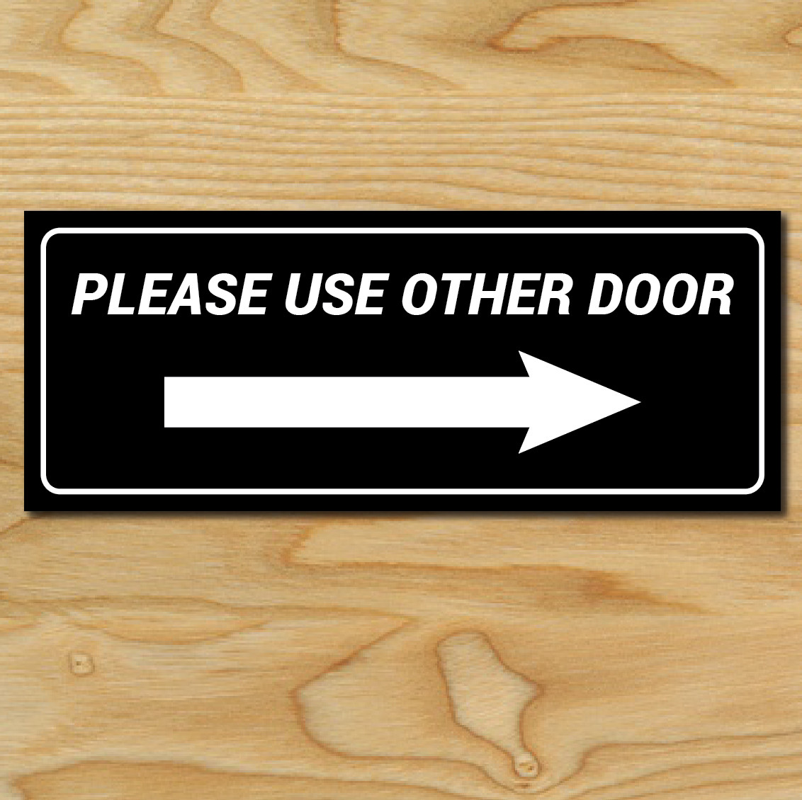 (1) PLEASE USE OTHER DOOR Sign Sticker Business Decal Store 2.5&Prime;x6.25&Prime; Window
