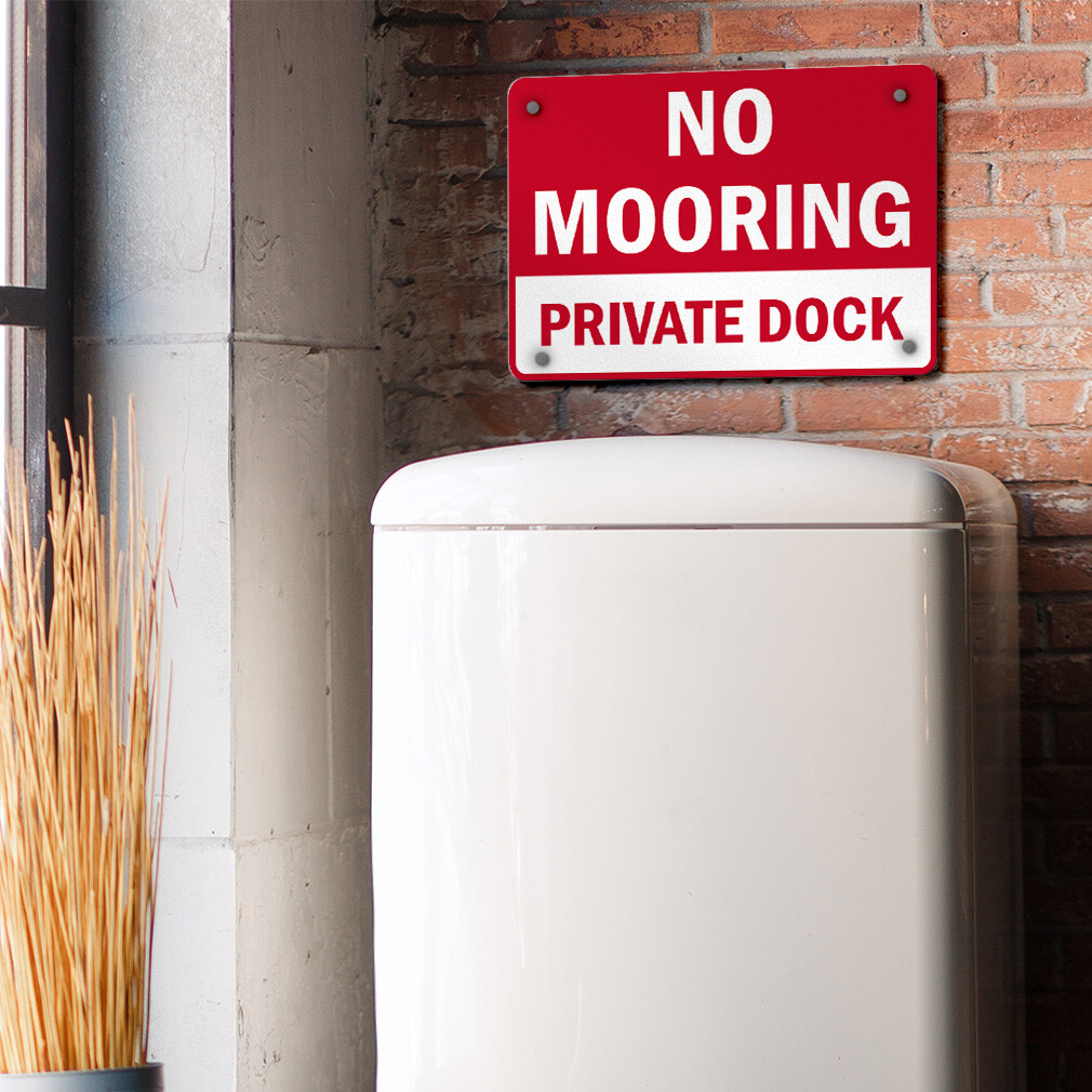 Aluminum Horizontal Metal Sign No Mooring Private Dock Activity Park Marina