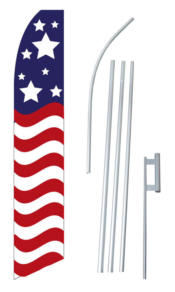 Red White Blue Stars & Stripes Swooper Flag Kit