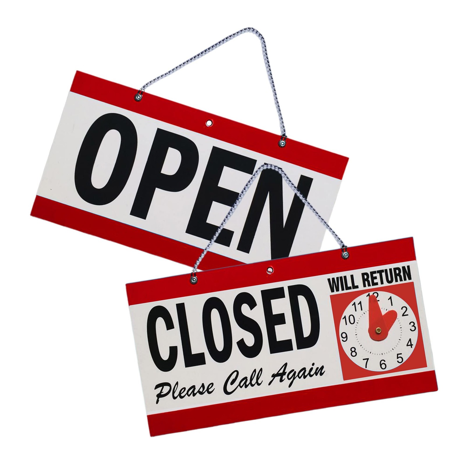 Open Sign Business Hour Closed Open Sign Will Return Clock for Restaurant Office