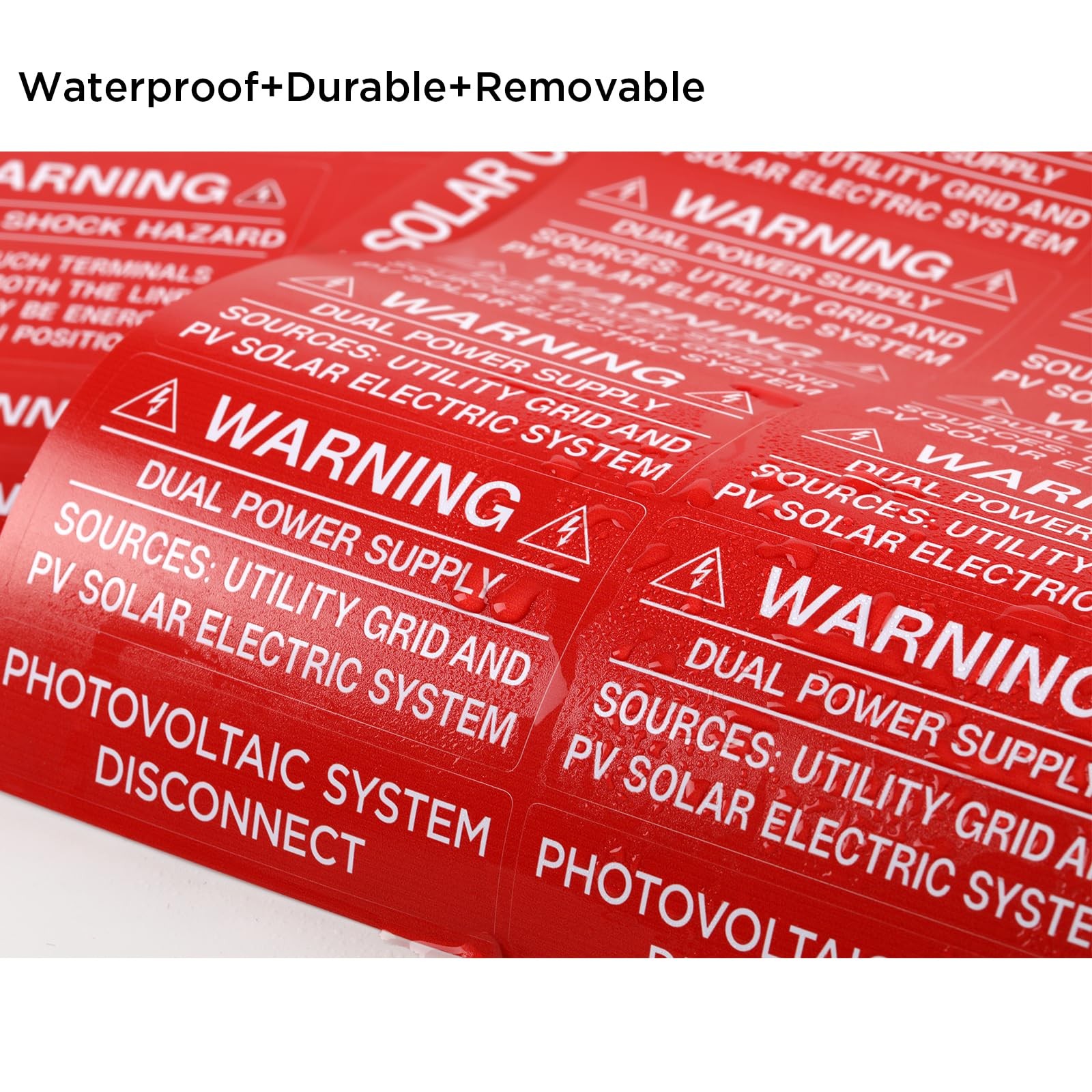 62 Pack Premium Solar PV System Labels – UV Resistant, Safety Warning Photovolta