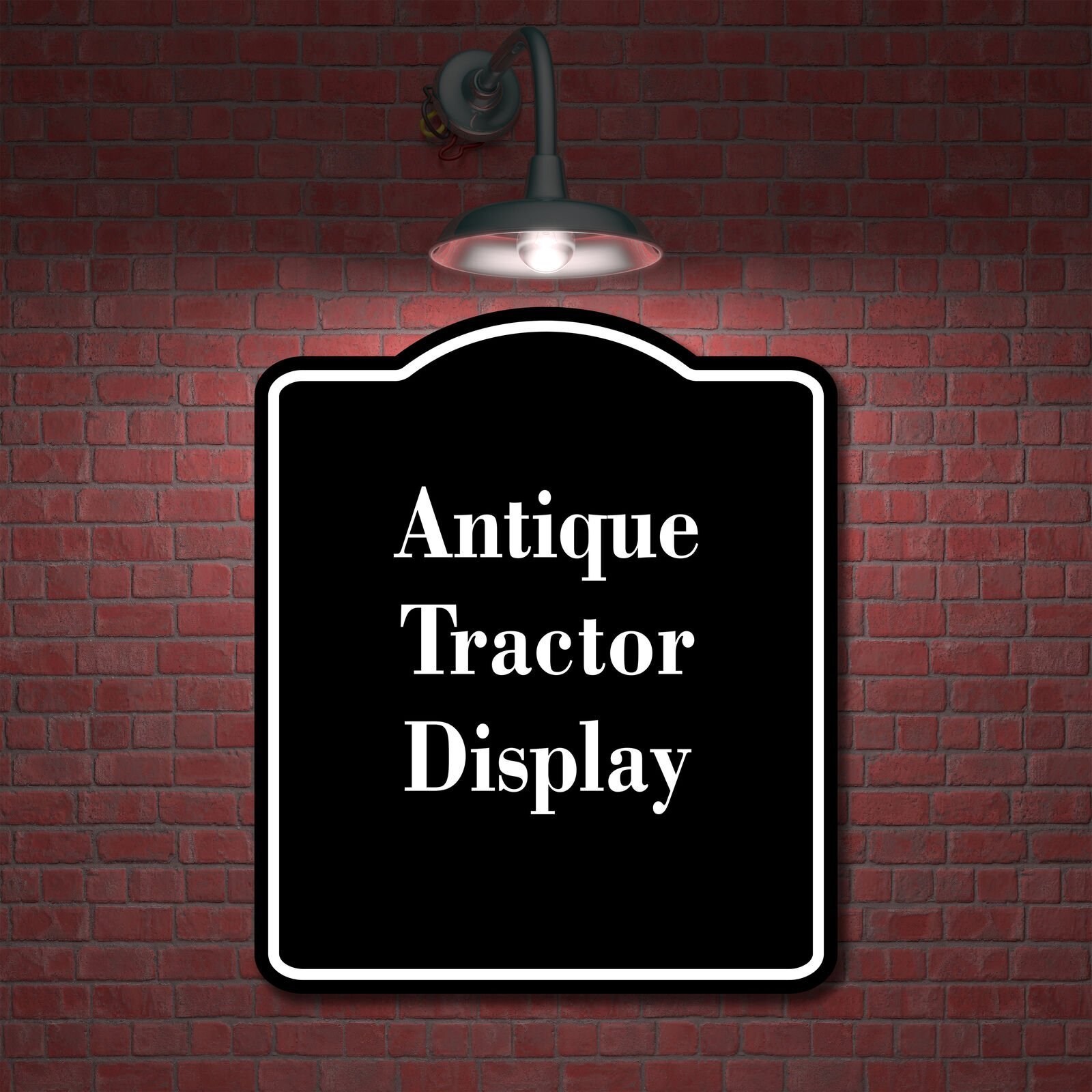 Antique Tractor Display BLACK Aluminum Composite Sign