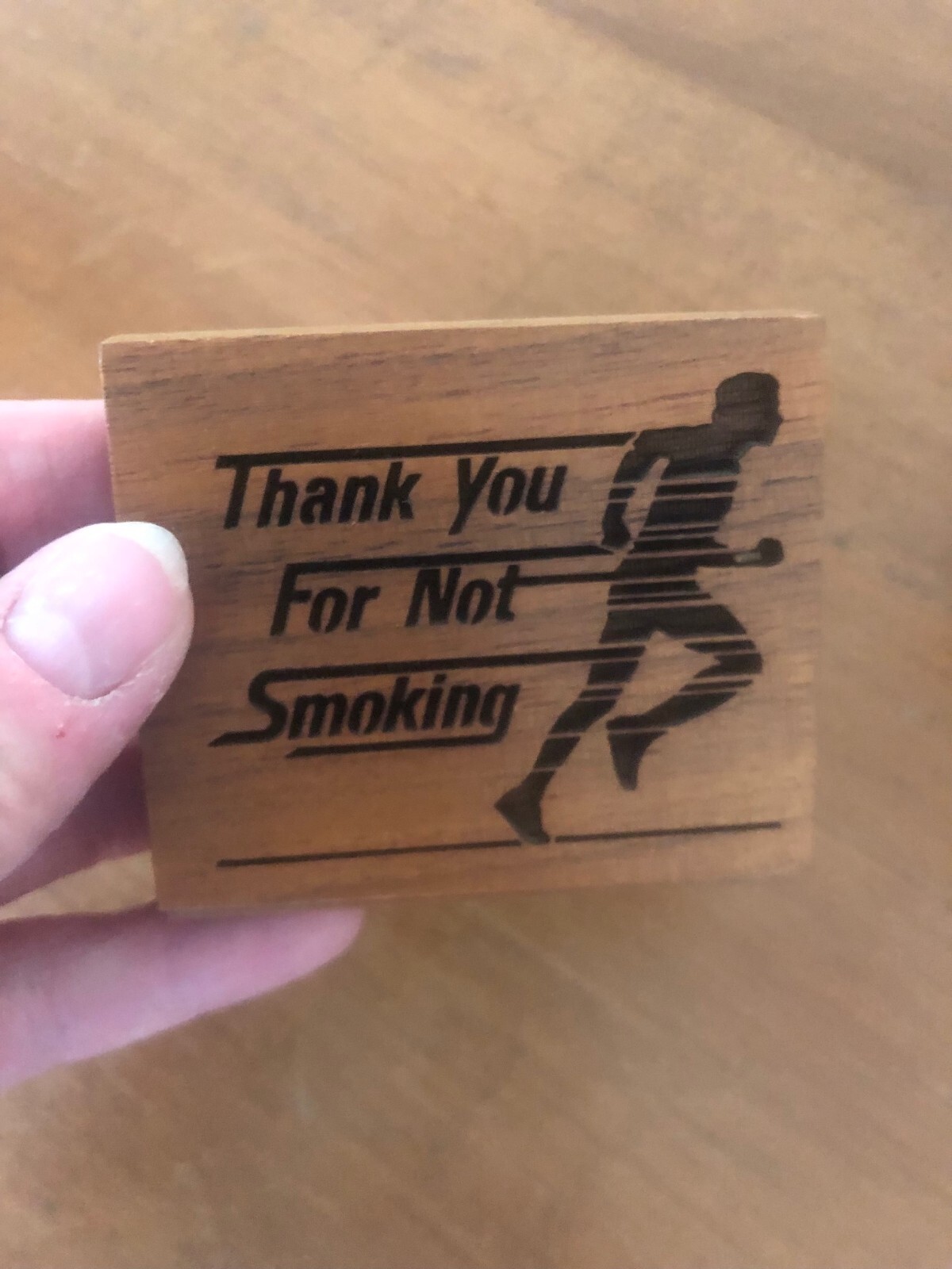 Vintage set of 3 Thank You For Not Smoking laser craft wooden