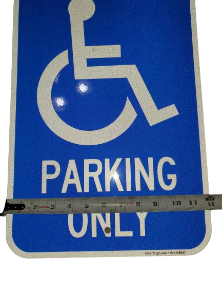 Handicap Disabled Parking Only Sign 12&Prime; x 14&Prime; Reflective ACM Engineer Grade