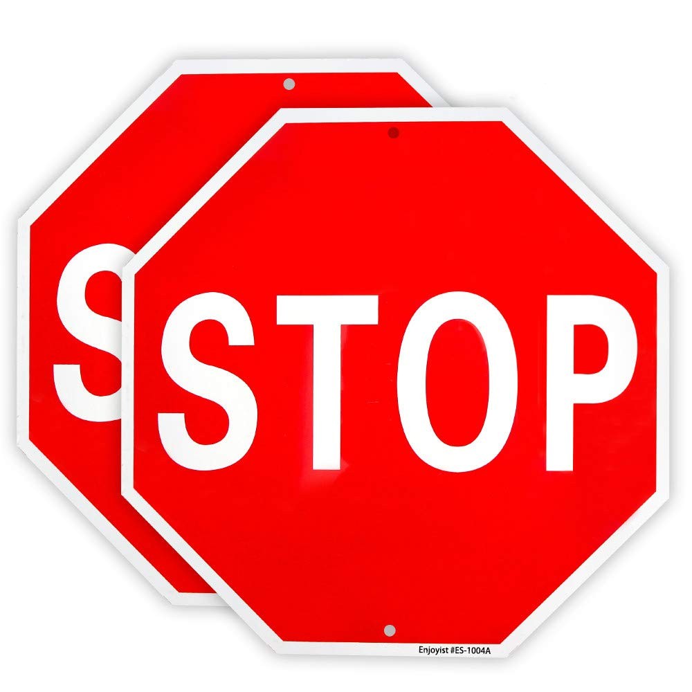 12&Prime;x12&Prime; Stop Sign 2-Pack 40 Mil Rust-Free Aluminum Reflective Weatherproof