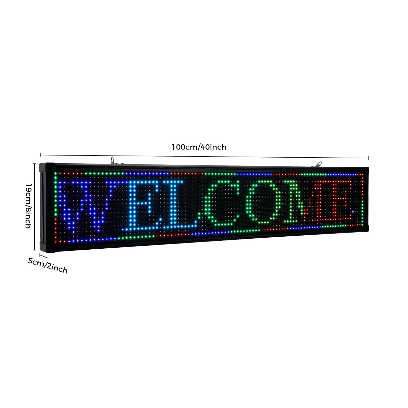40 x 8-inch LED Seven-color Aluminum and Plastic Sign Outdoor Advertising Board
