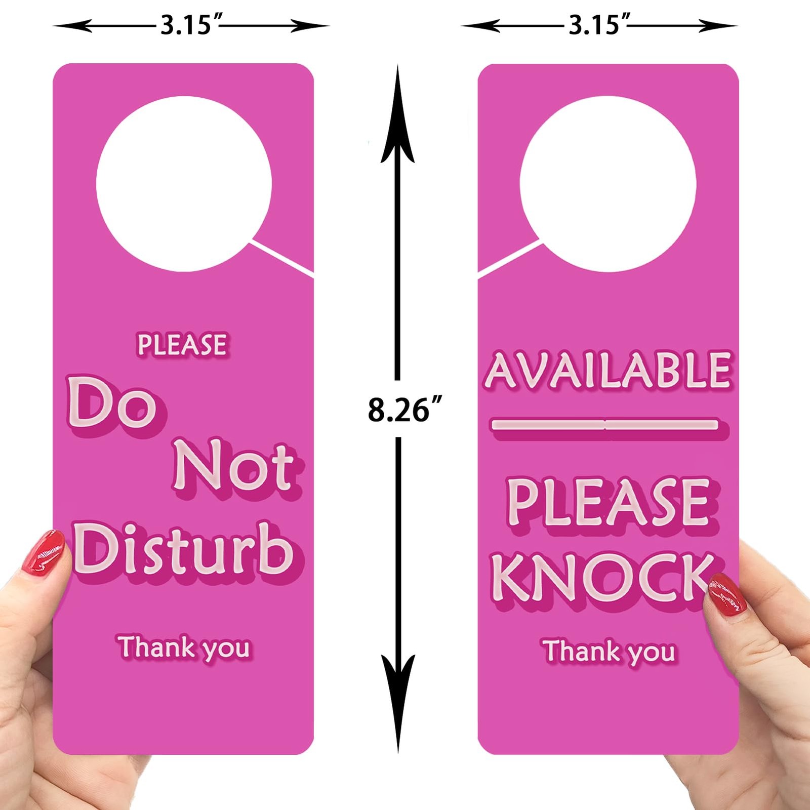 Do Not Disturb Door Hanger Sign,Pink Color-2 Pack Business Office Door Sign, …