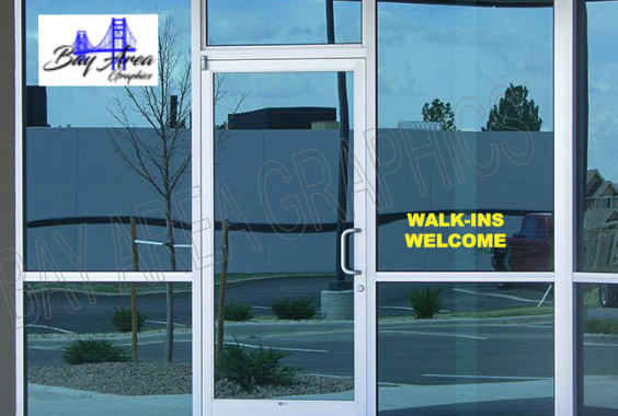 WALK-INS WELCOME Text Vinyl Lettering Storefront Window Decal Business Sign