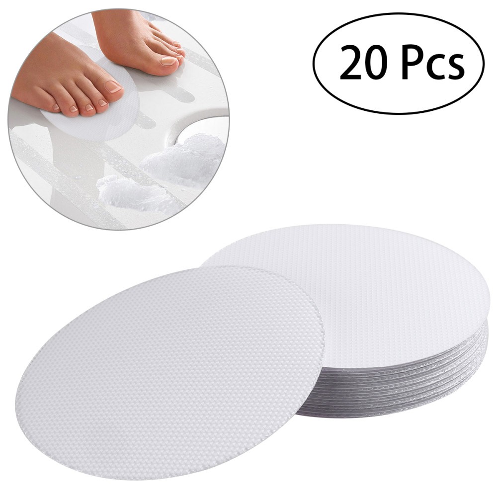 20 Pcs Transparent PEVA Anti Slip Discs 10 cm Tape for Bath Shower Safety