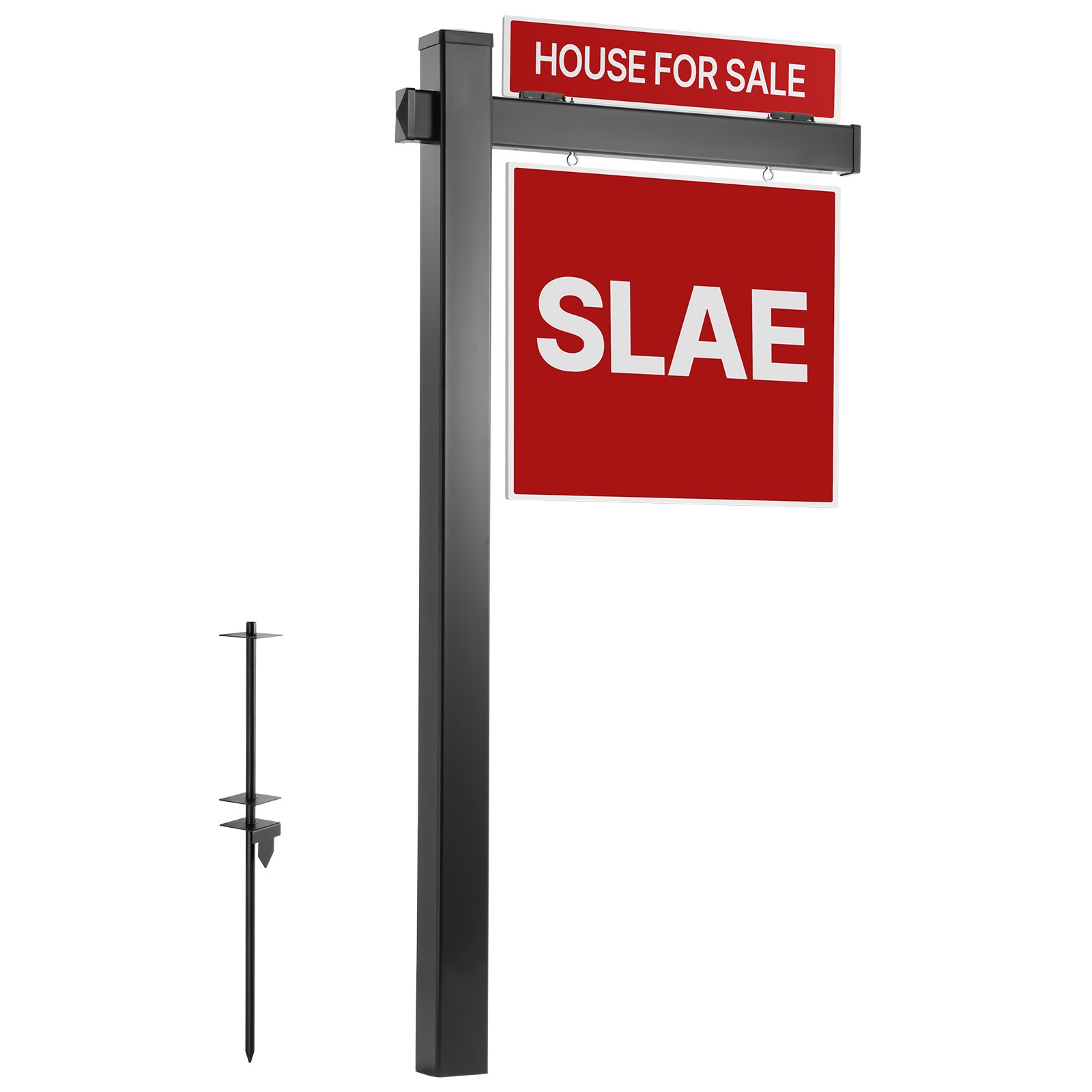 VEVOR Real Estate Sign Post PVC Realtor Yard Sign Holder 6 ft Black for Outdoor