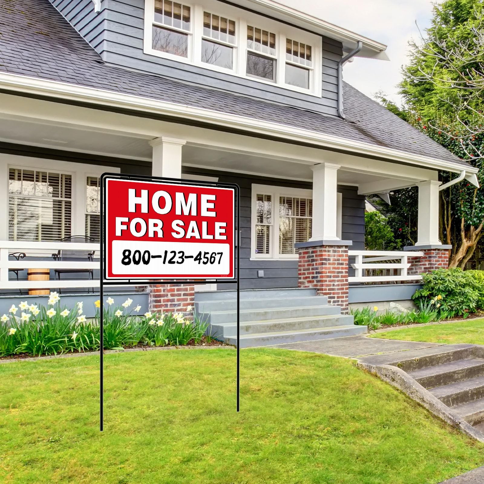 3 Pack For Sale By Owner Sign with Stakes Double Sided Real Estate Yard Sign