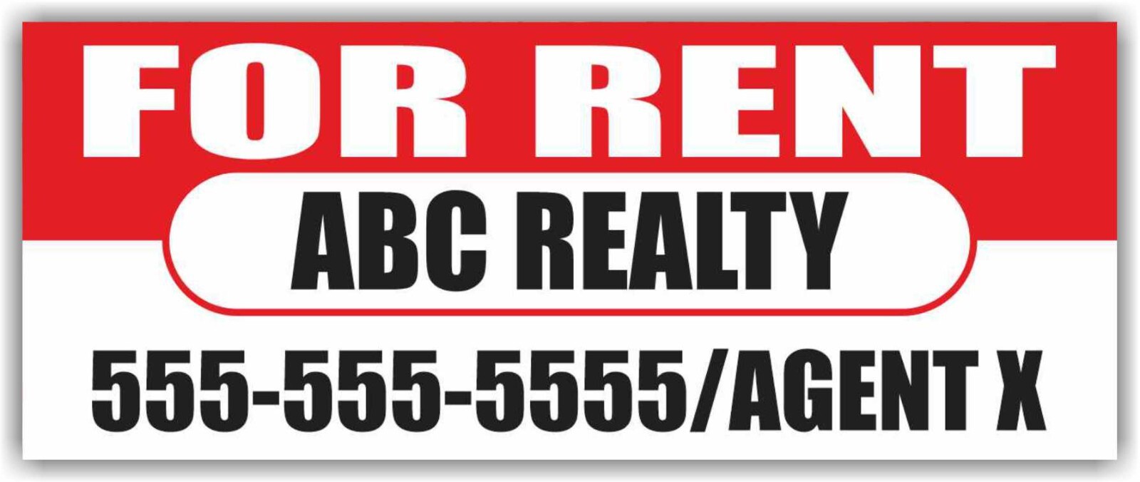 FOR RENT ABC REALTY Advertising Banner Vinyl Mesh Sign Rental Sale Lease Realtor