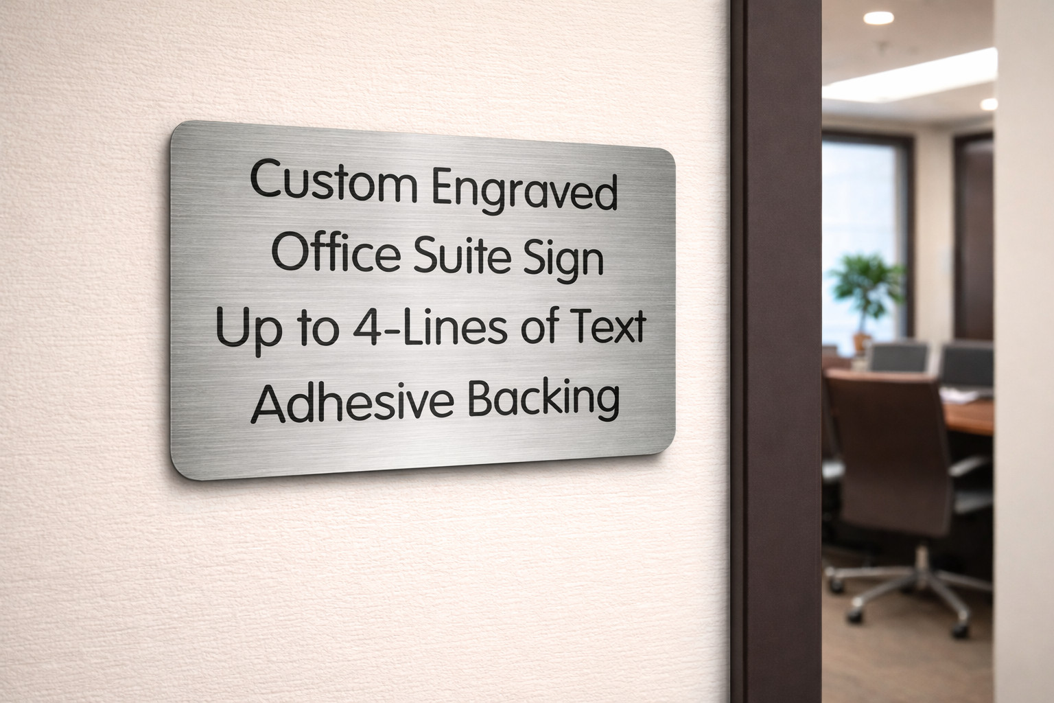 Custom Engraved 4&Prime;x6&Prime; Brushed Silver Tone Sign Hours Business Wall Door Plaque
