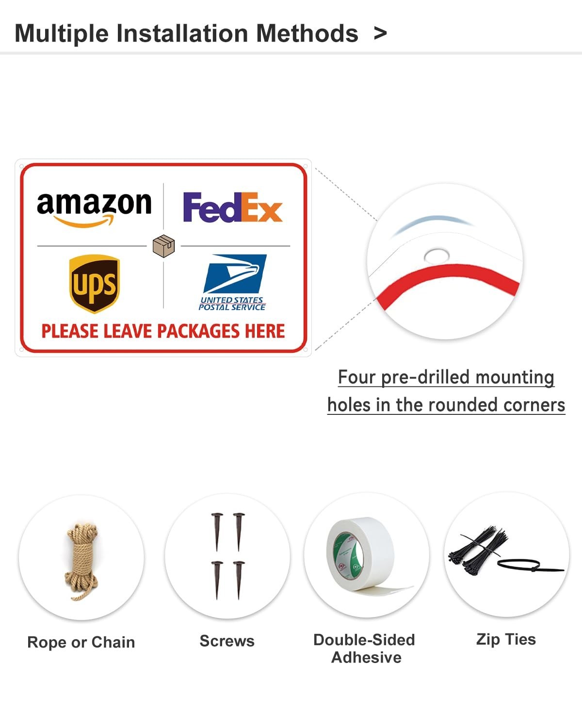 8×12&Prime; Package Delivery Sign – Rust-Free Aluminum for Porch, Front Door & Outdoor