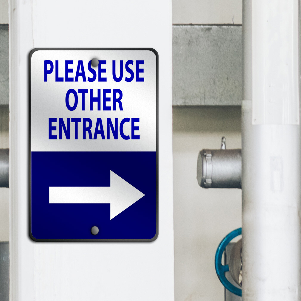 Vertical Metal Sign Directional A-Frame Right M Weatherproof Street