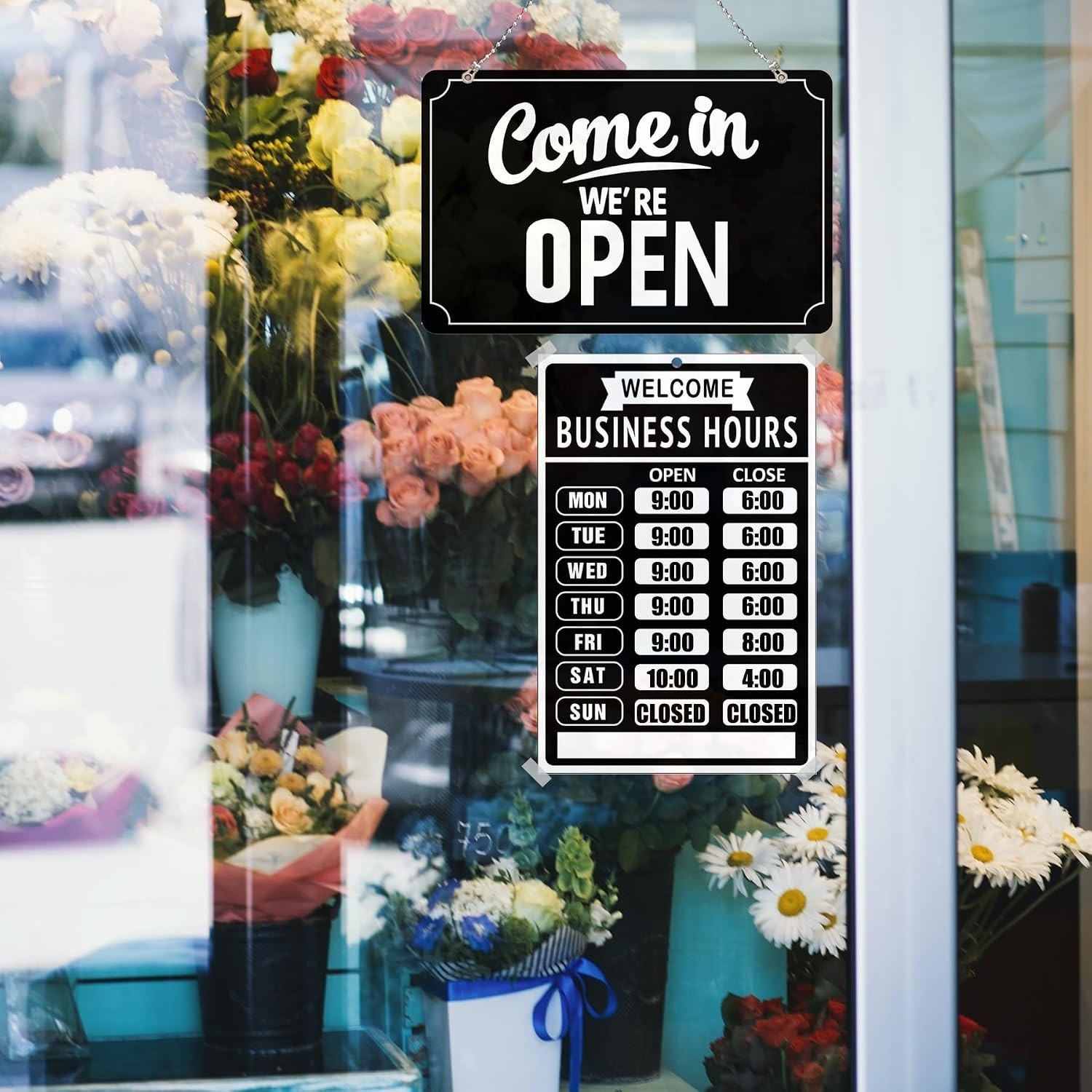 Versatile Open/Closed Sign Set for Businesses