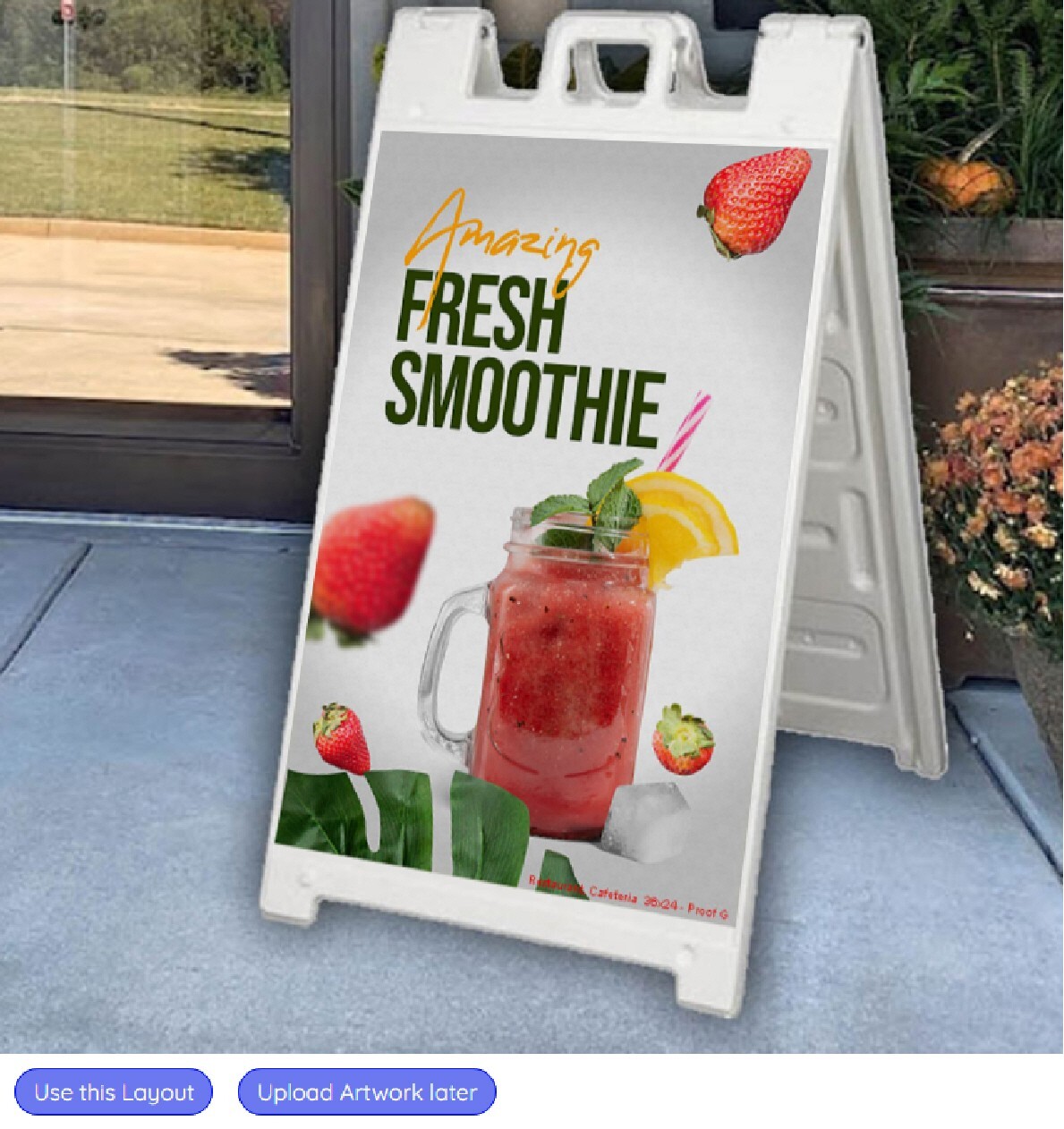 SideWalk Sign & 2 Plastic Sign Panels 24 »x36 » Custom Printed Your Text & Logos