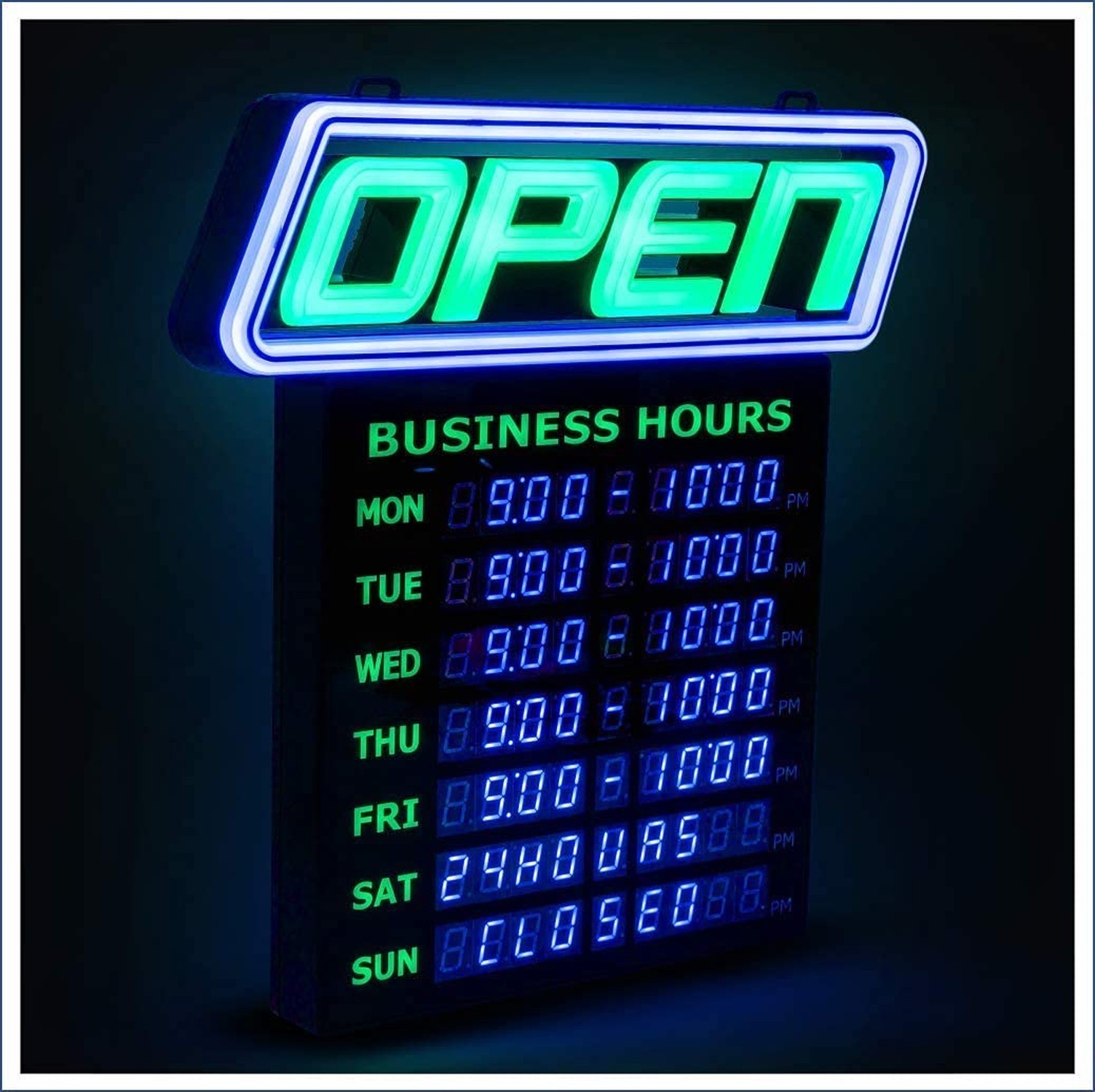 GLI Led Open Sign with Business Hours – Stand Out with 1000’s Color