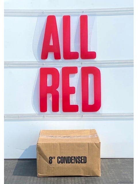 Outdoor Flexible Sign Letters Condensed Style | 8&Prime; x 8-15/16&Prime; | Red | 300 ct