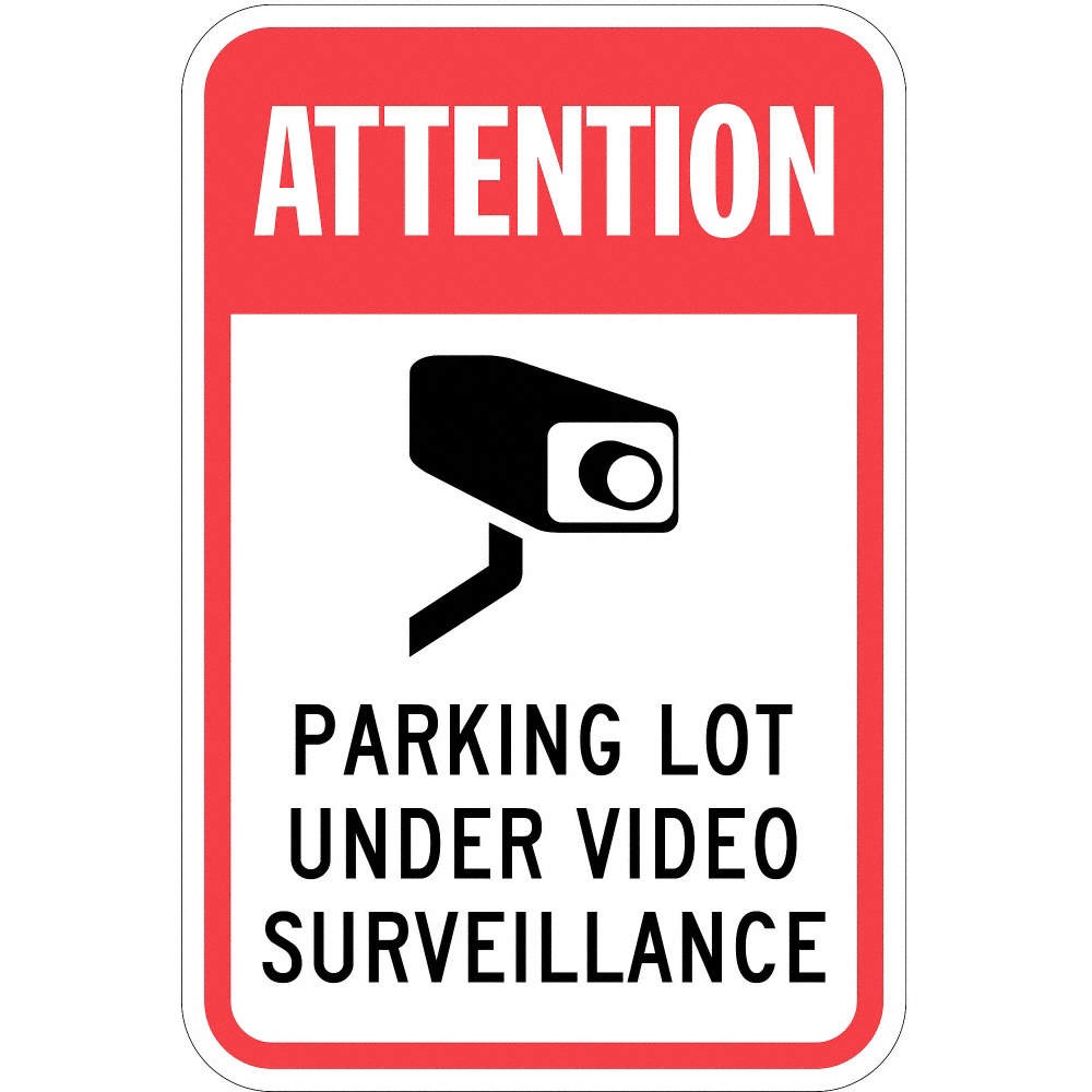 LYLE T1-1088-EG_12x18 Parking Lot Surveillance Sign,18&Prime; x 12&Prime; 36A886