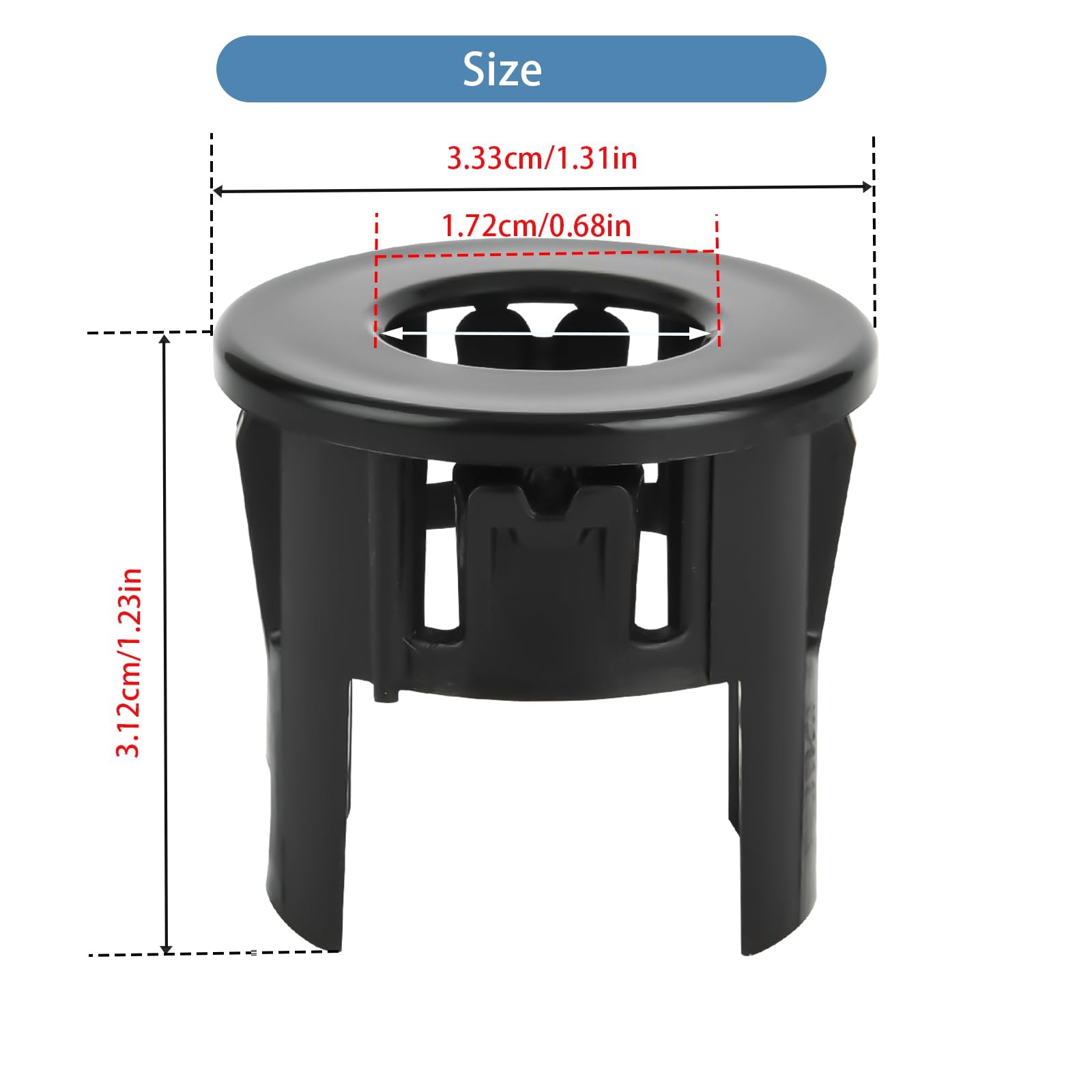 Replacement for Parking Aid Assist Sensor Bracket 4 Pcs, Gloss Black