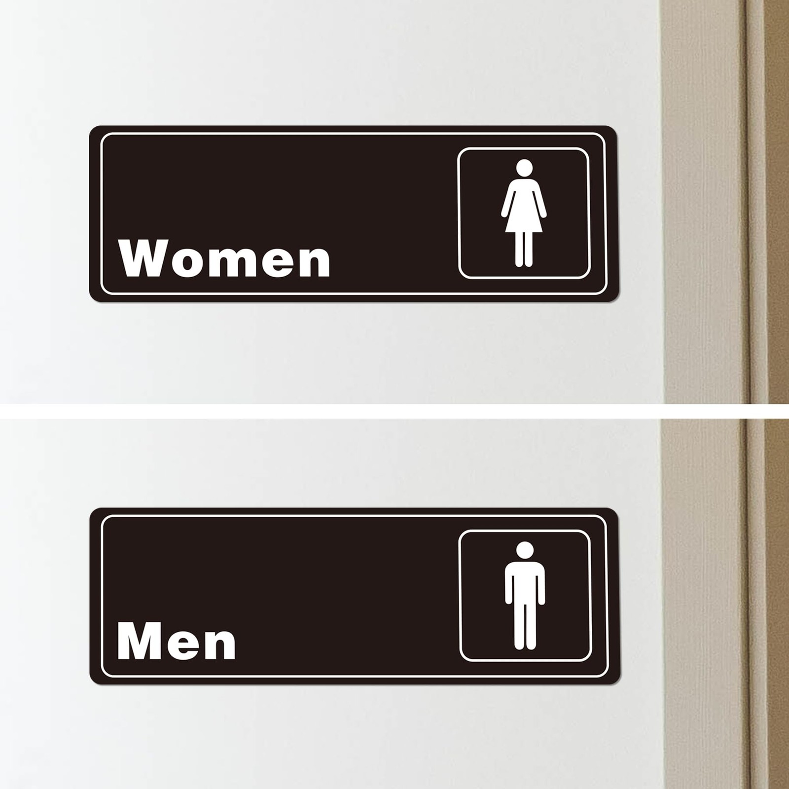 Restrooms 9×3 Inch Acrylic Sign for Men and Women Bathroom Signage Waterproof…