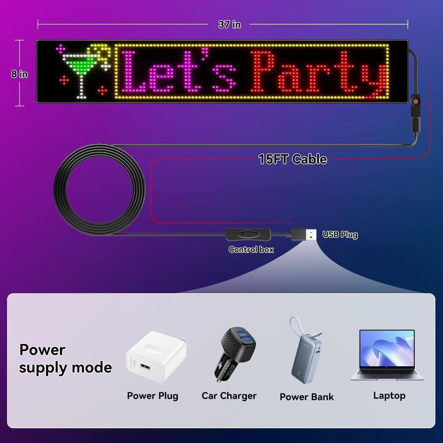LED Sign – APP Control Scrolling&Stationary Display DIY Programmable